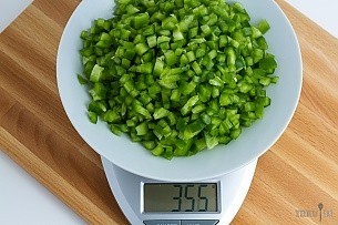 355 grams of diced green bell pepper