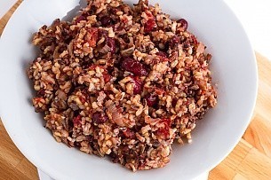 plate of wild rice and kidney bean pilaf