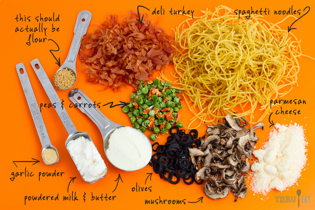 turkey tetrazzini dehydrated ingredients